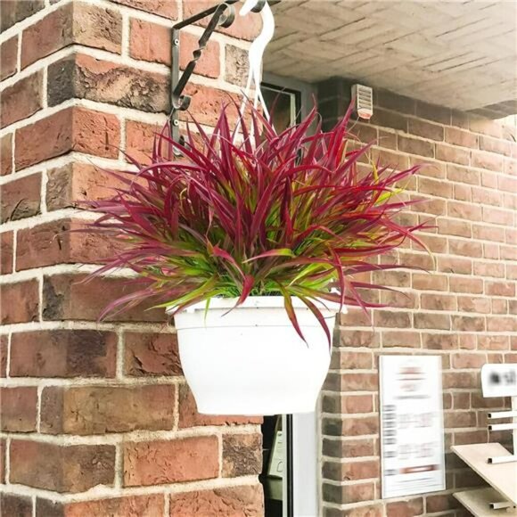 12 Pack UV Resistant Fake Outdoor Plants Faux Grass Shrubs Porch Garden Decor - Picture 5 of 7